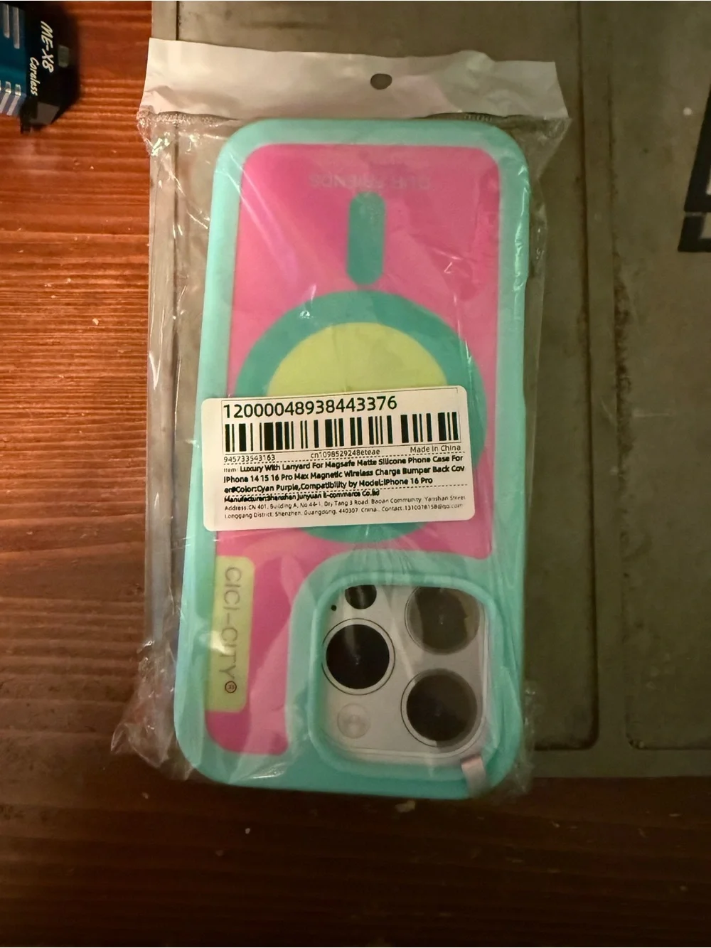 CiciGoty Pink & Teal Silicone Phone Case for iPhone